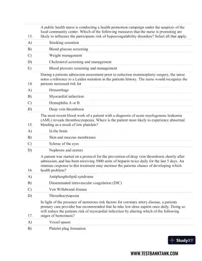 Fundamentals of Pathology 1st Edition Test Bank - Page 26 preview image
