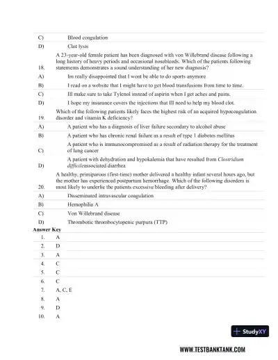 Fundamentals of Pathology 1st Edition Test Bank - Page 27 preview image