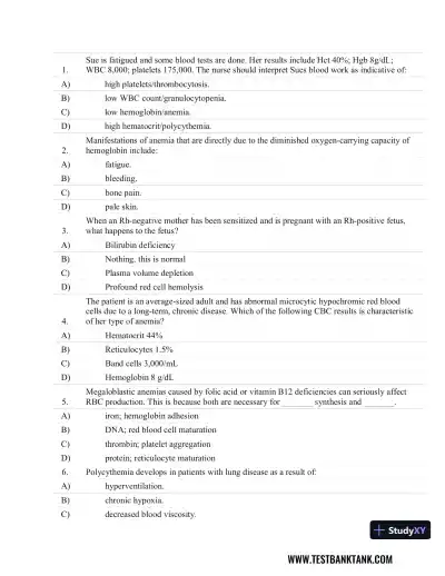 Fundamentals of Pathology 1st Edition Test Bank - Page 29 preview image