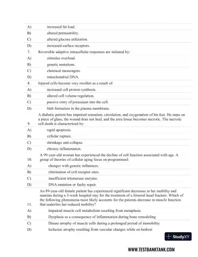 Fundamentals of Pathology 1st Edition Test Bank - Page 3 preview image