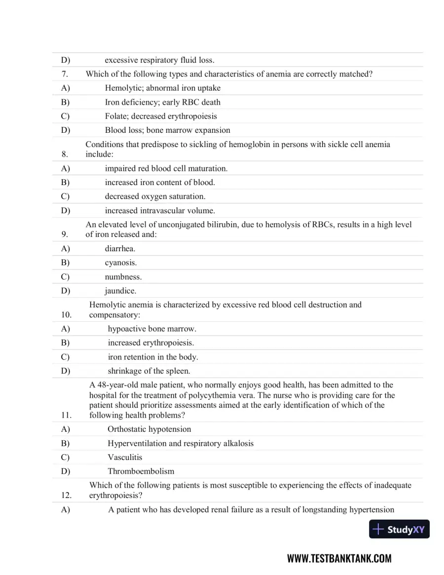 Fundamentals of Pathology 1st Edition Test Bank, page 30