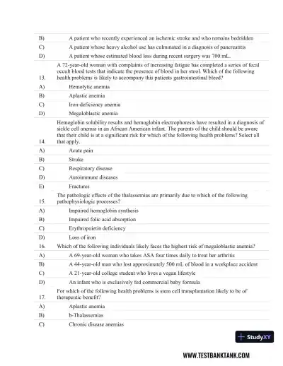 Fundamentals of Pathology 1st Edition Test Bank - Page 31 preview image