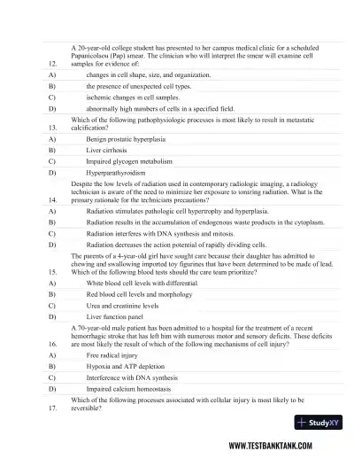 Fundamentals of Pathology 1st Edition Test Bank - Page 4 preview image