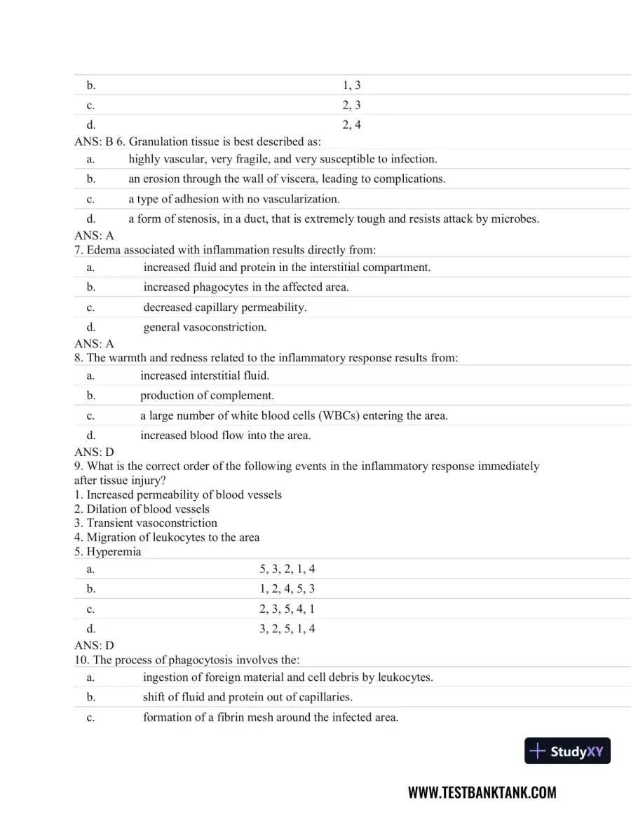 Fundamentals of Pathology 1st Edition Test Bank, page 8