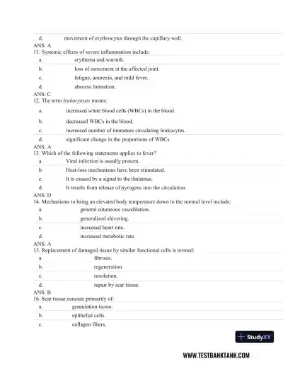 Fundamentals of Pathology 1st Edition Test Bank - Page 9 preview image