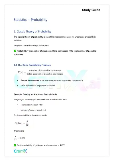 Statistics - Probability - Page 1 preview image
