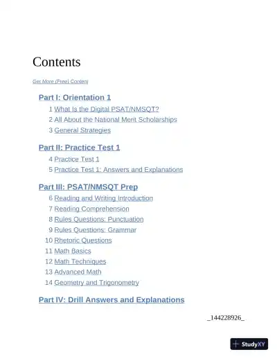 Princeton Review PSAT/NMSQT Prep, 2023-2024 : 2 Practice Tests + Review for the NEW Digital PSAT (2023) - Page 7 preview image