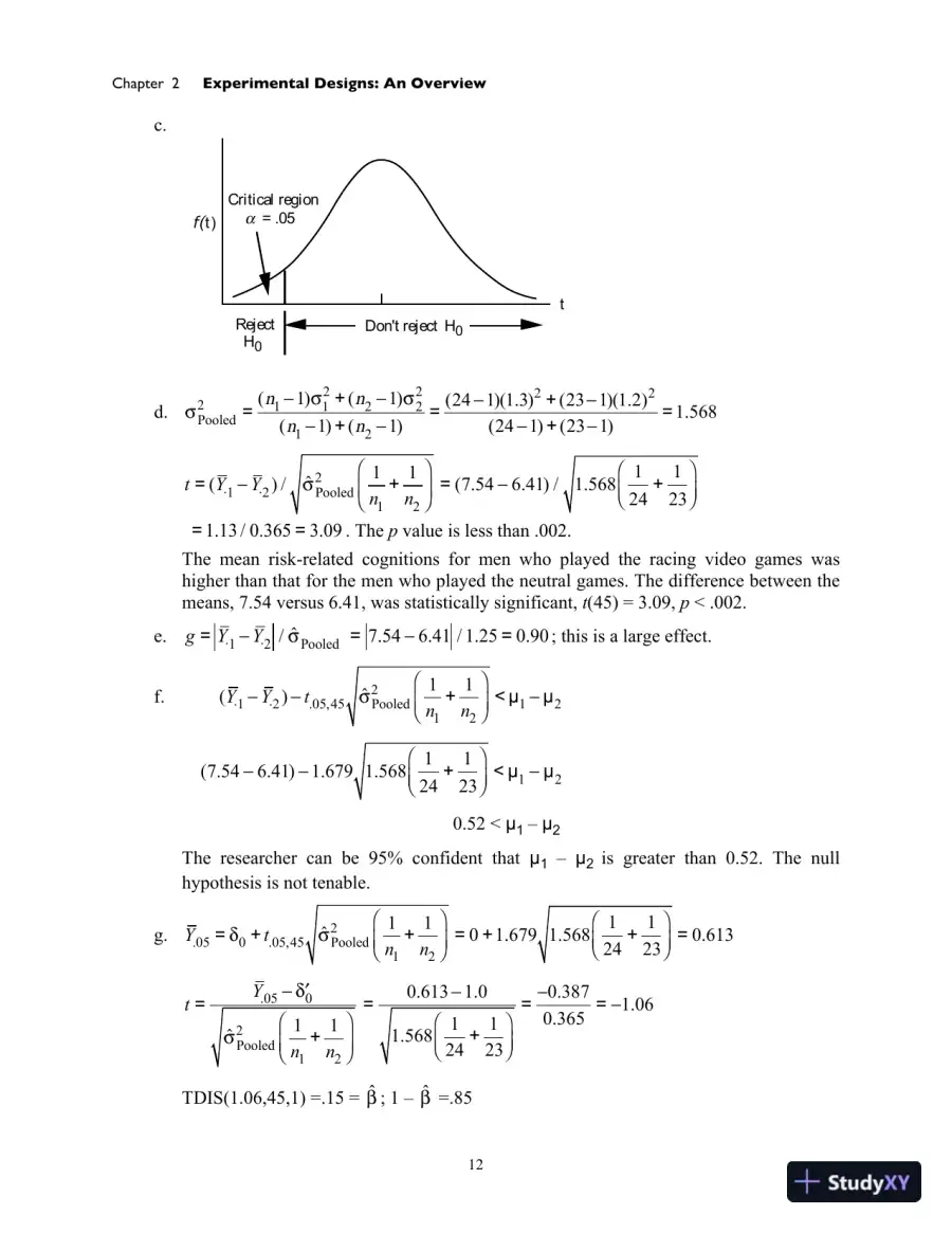 Solution Manual for Experimental Design: Procedures for the Behavioral Sciences , 4th Edition, page 15