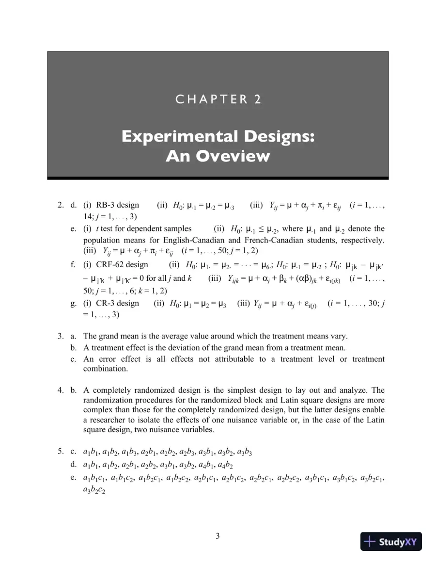Solution Manual for Experimental Design: Procedures for the Behavioral Sciences , 4th Edition, page 6