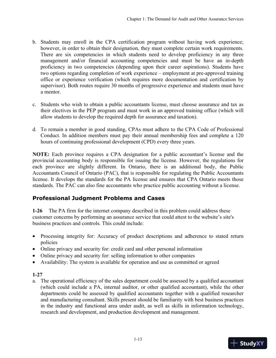 Auditing: The Art And Science Of Assurance Engagements, Fourteenth Canadian Edition Solution Manual, page 16