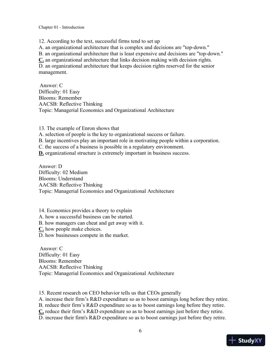Managerial Economics and Organizational Architecture, (Irwin Economics) 6th Edition Test Bank, page 7
