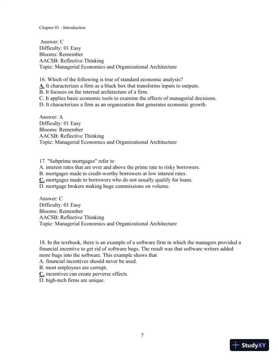 Managerial Economics and Organizational Architecture, (Irwin Economics) 6th Edition Test Bank, page 8