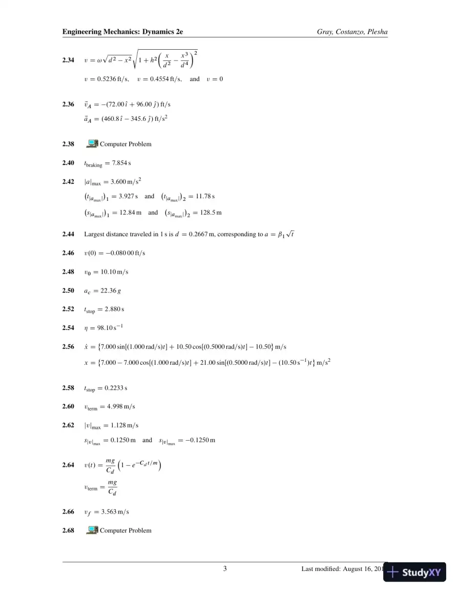 Solution Manual for Engineering Mechanics: Dynamics, 2nd Edition, page 4