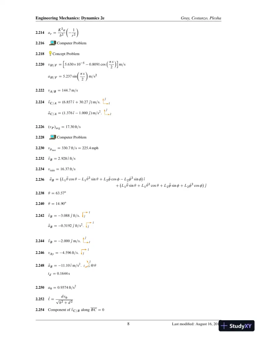 Solution Manual for Engineering Mechanics: Dynamics, 2nd Edition, page 9
