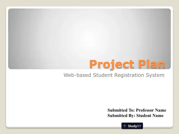 Project Plan - Web-Based Student Registration System - Page 1 preview image