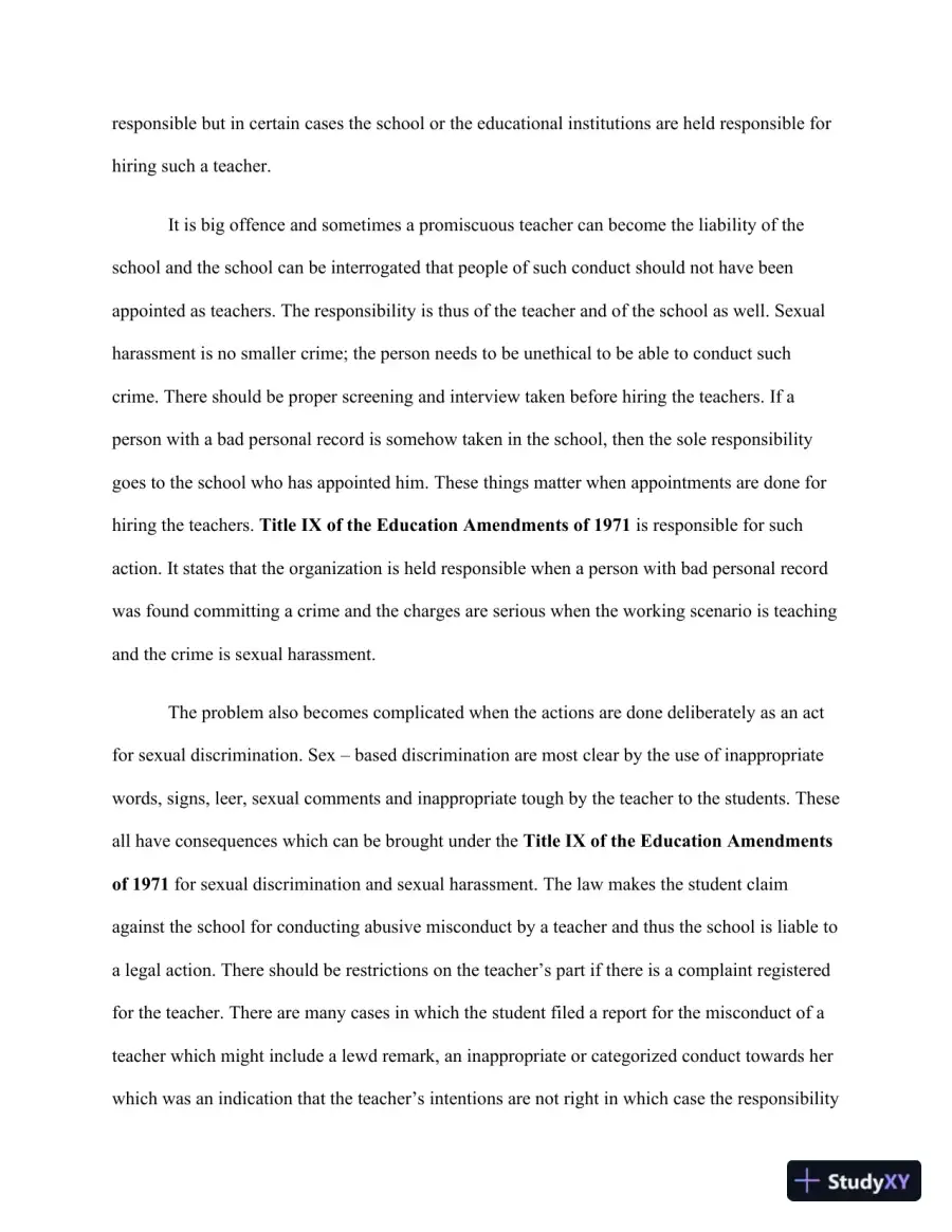 Legal Implications And Consequences Of Teacher-Student Sexual Harassment In Educational Institutions, page 3