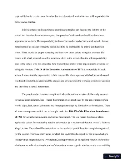 Legal Implications And Consequences Of Teacher-Student Sexual Harassment In Educational Institutions - Page 3 preview image