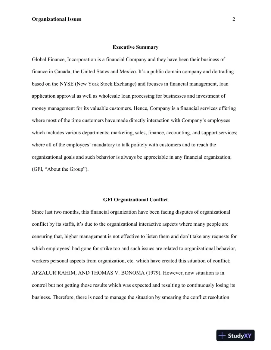 GFI Organizational Conflicts and Resolution Strategies, page 3