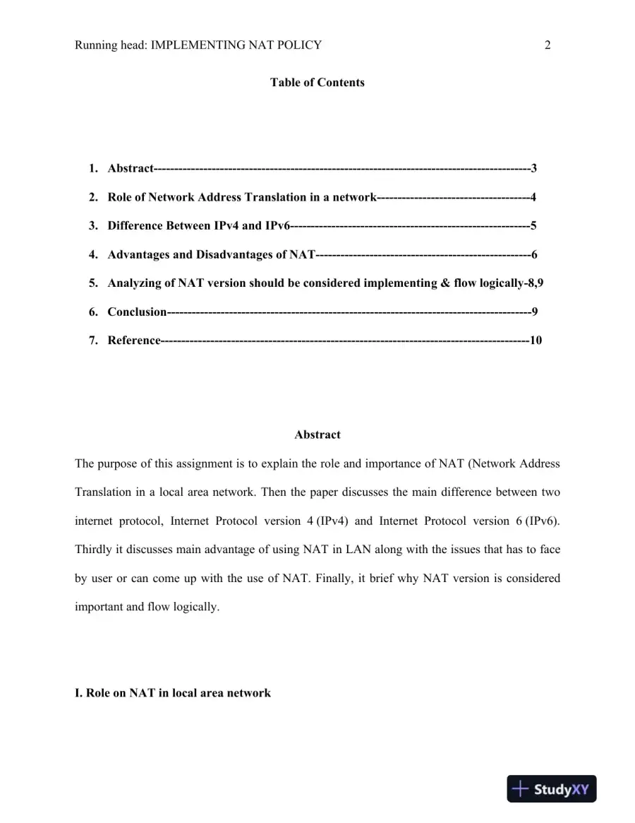 IT535 Unit 1 Assignment Implementing Nat Policy, page 4