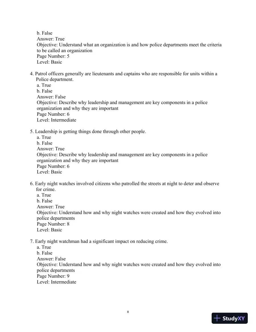 Managing and Leading Today's Police:Challenges, Best Practices, Case Studies, 4th Edition Test Bank, page 12
