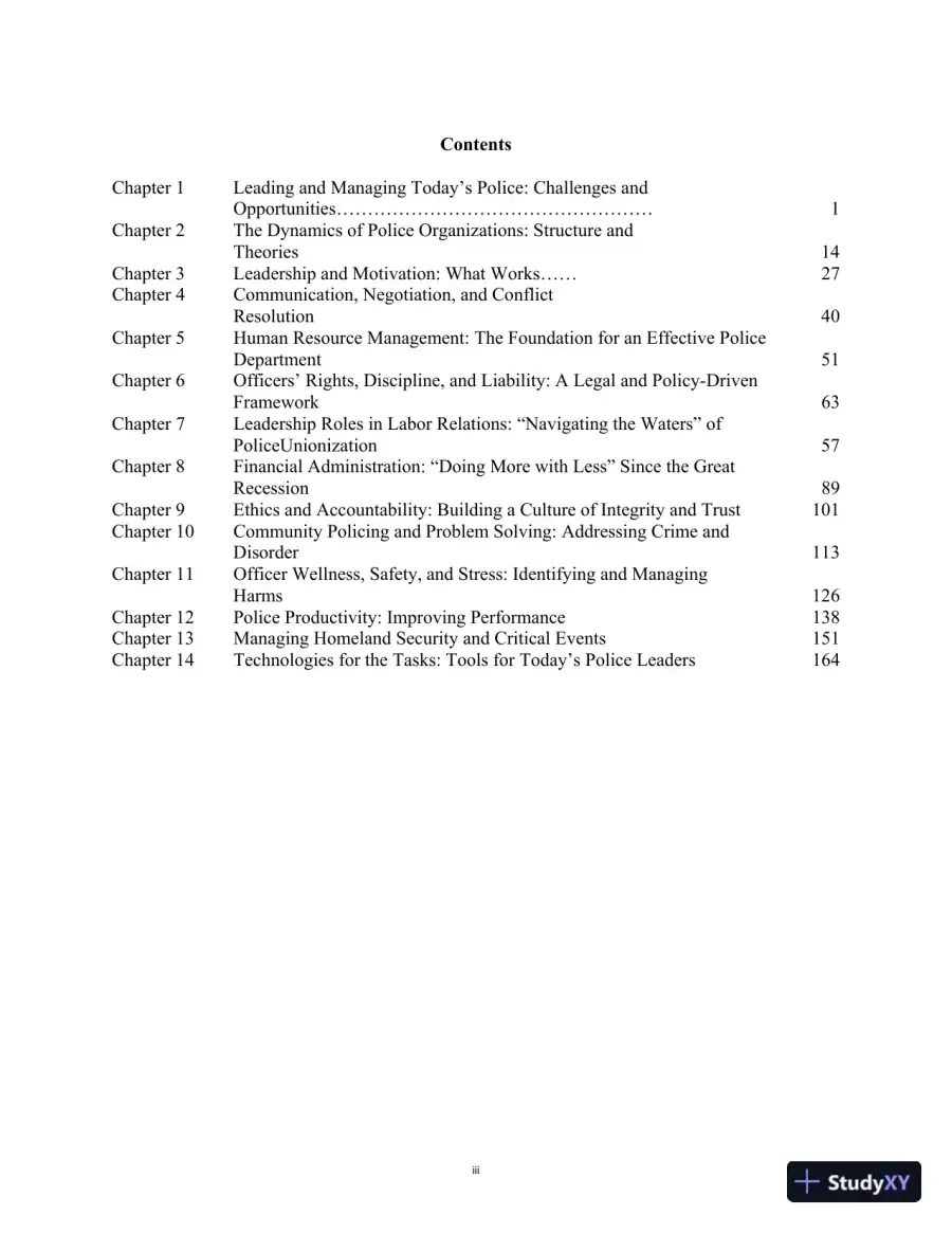 Managing and Leading Today's Police:Challenges, Best Practices, Case Studies, 4th Edition Test Bank, page 3