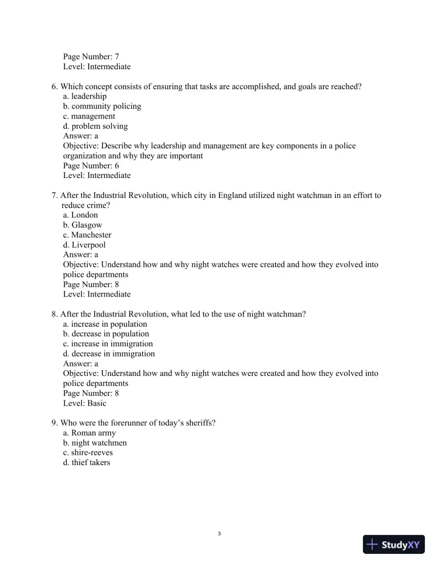 Managing and Leading Today's Police:Challenges, Best Practices, Case Studies, 4th Edition Test Bank, page 7
