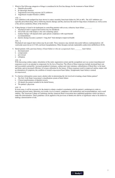 Test Bank For Little and Falace's Dental Management of the Medically Compromised Patient, 9th Edition - Page 13 preview image