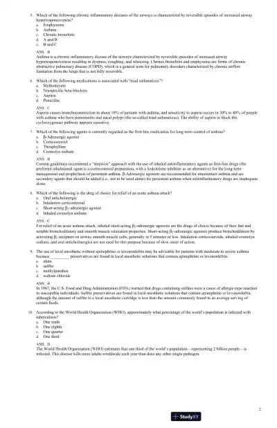 Test Bank For Little and Falace's Dental Management of the Medically Compromised Patient, 9th Edition - Page 15 preview image
