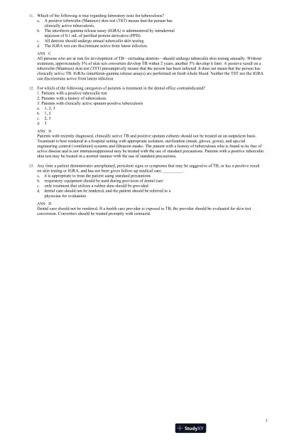 Test Bank For Little and Falace's Dental Management of the Medically Compromised Patient, 9th Edition - Page 16 preview image