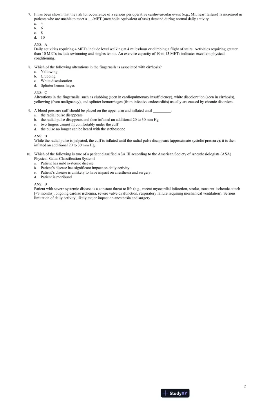 Test Bank For Little and Falace's Dental Management of the Medically Compromised Patient, 9th Edition, page 3