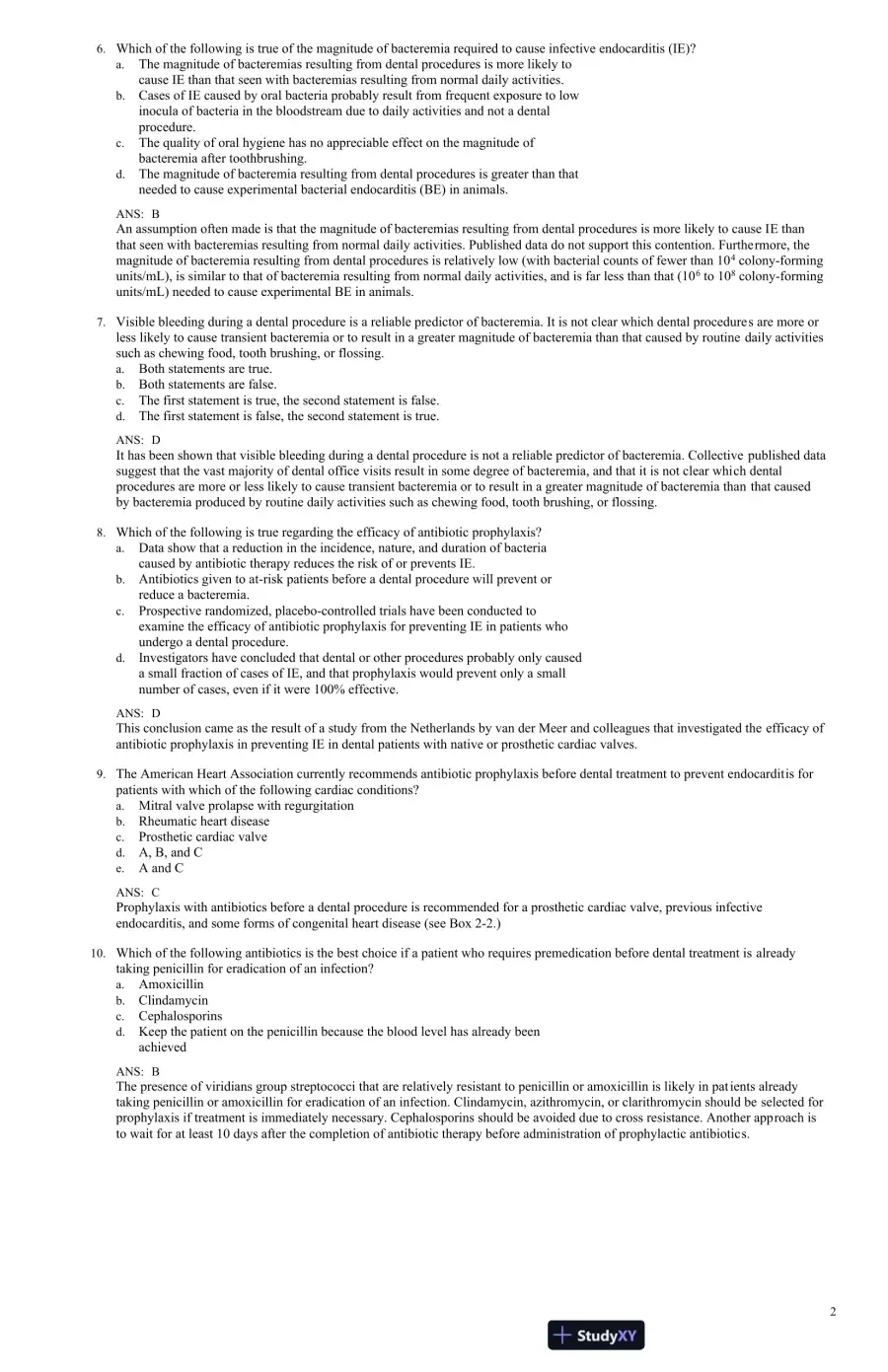Test Bank For Little and Falace's Dental Management of the Medically Compromised Patient, 9th Edition, page 5