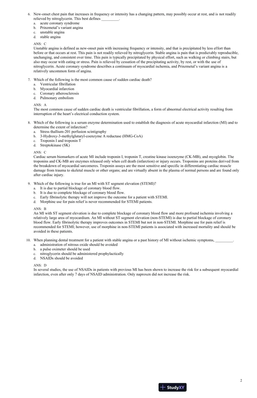 Test Bank For Little and Falace's Dental Management of the Medically Compromised Patient, 9th Edition, page 9