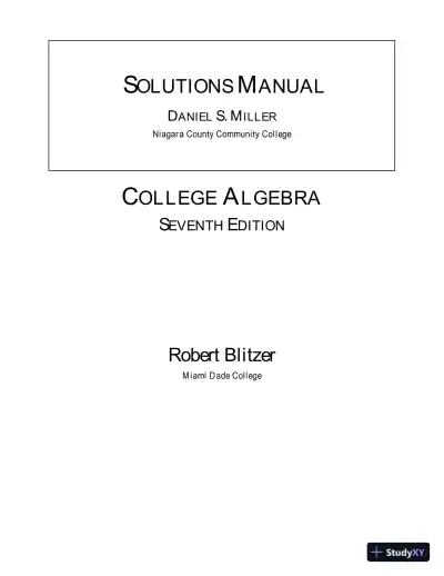 Solution Manual for College Algebra, 7th Edition - Page 1 preview image