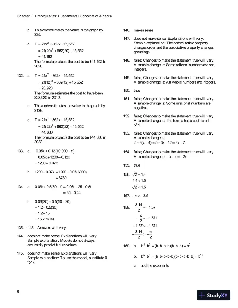 Solution Manual for College Algebra, 7th Edition, page 12