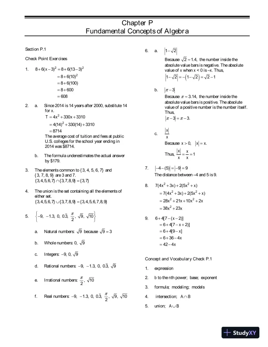 Solution Manual for College Algebra, 7th Edition, page 5