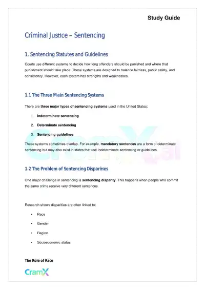 Criminal Justice - Sentencing - Page 1 preview image