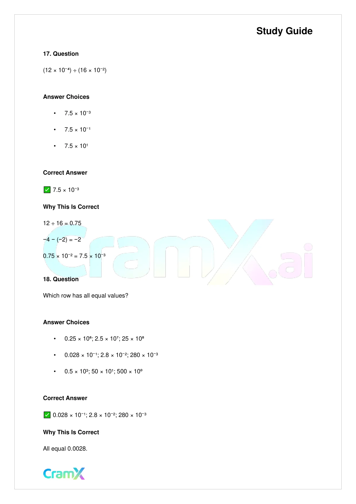 Basic Math and Pre-Algebra - Powers of Ten and Scientific Notation - Page 10 preview image