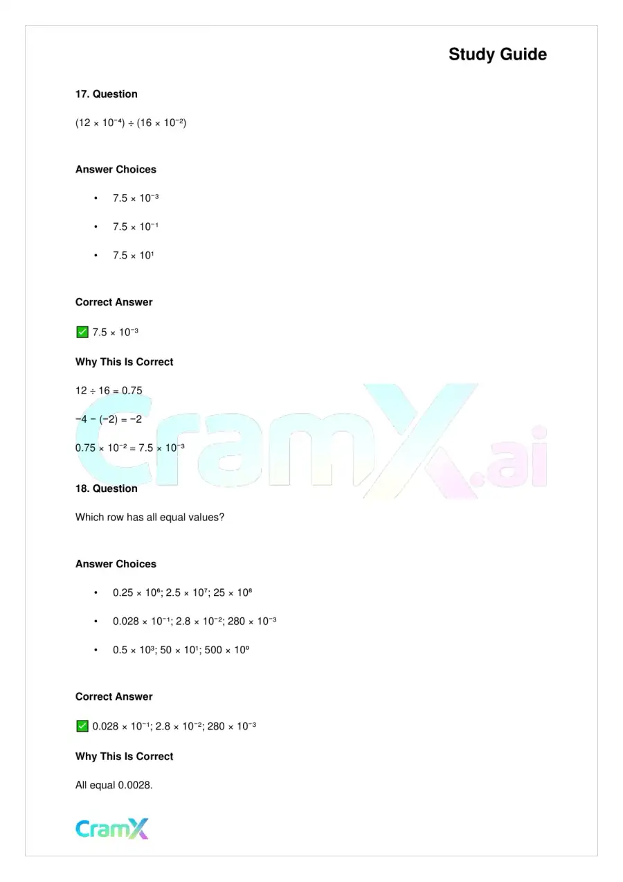Basic Math and Pre-Algebra - Powers of Ten and Scientific Notation, page 10