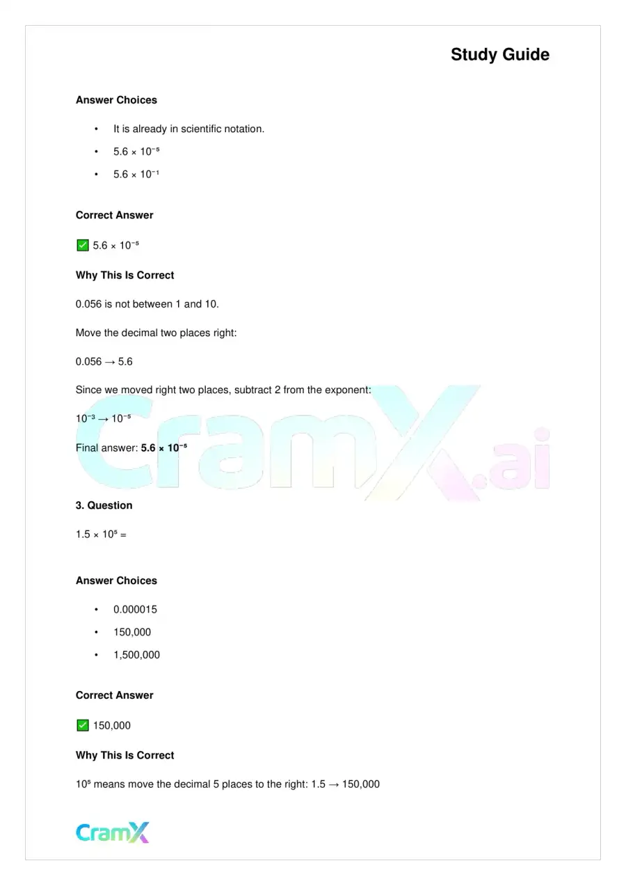 Basic Math and Pre-Algebra - Powers of Ten and Scientific Notation, page 2