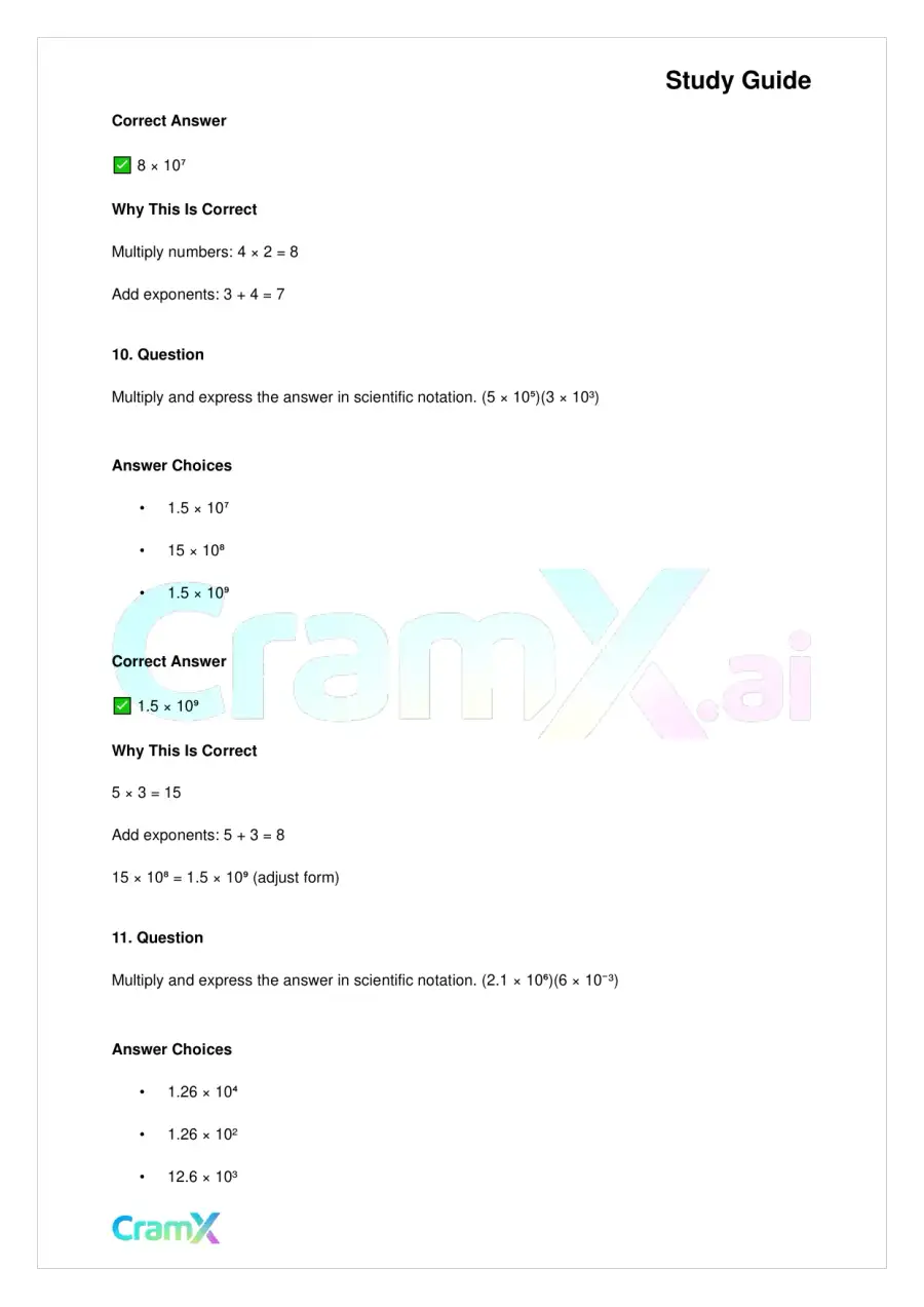 Basic Math and Pre-Algebra - Powers of Ten and Scientific Notation, page 6