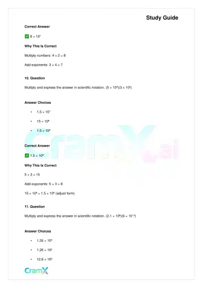 Basic Math and Pre-Algebra - Powers of Ten and Scientific Notation - Page 6 preview image