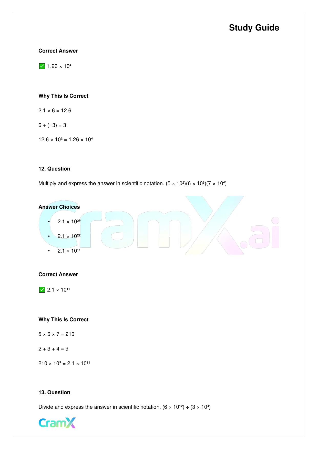 Basic Math and Pre-Algebra - Powers of Ten and Scientific Notation - Page 7 preview image