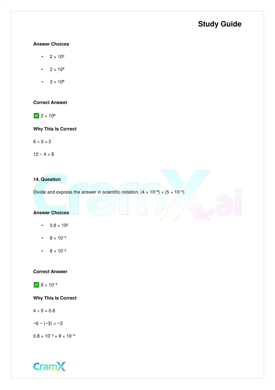 Basic Math and Pre-Algebra - Powers of Ten and Scientific Notation, page 8