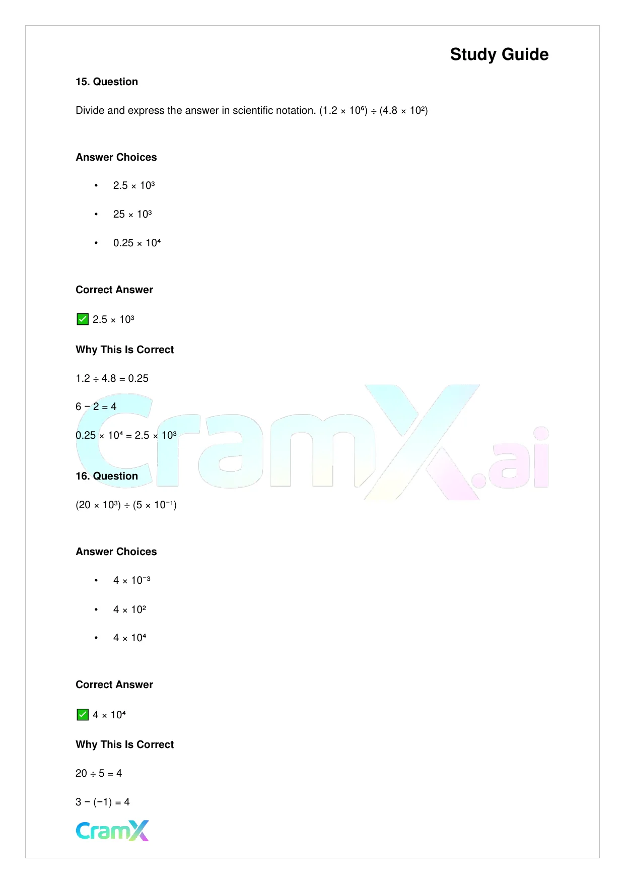 Basic Math and Pre-Algebra - Powers of Ten and Scientific Notation - Page 9 preview image