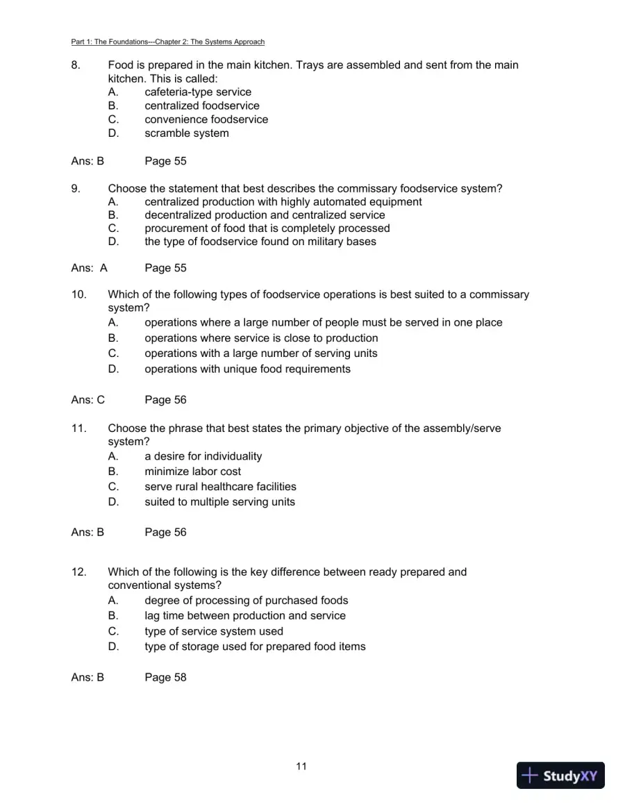 Foodservice Management: Principles And Practices, 12th Edition Test Bank, page 14