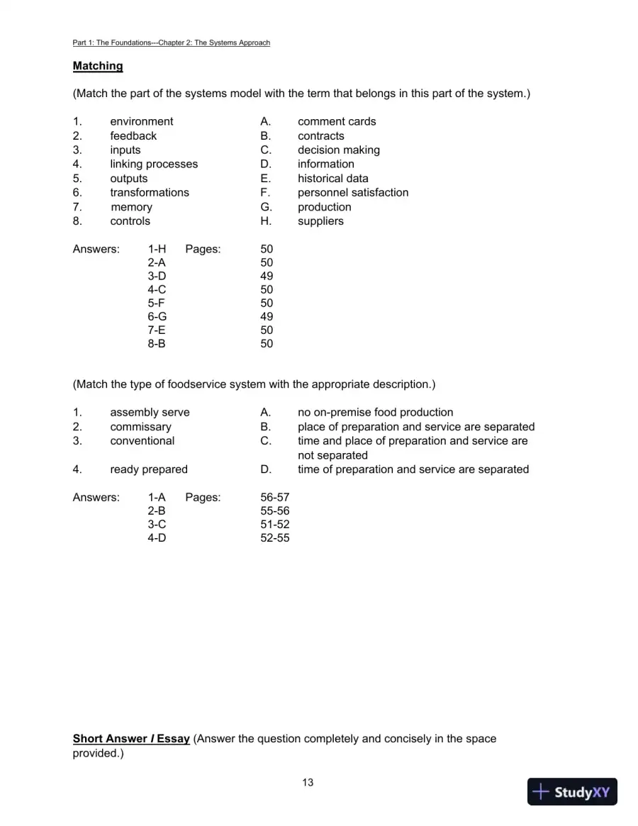 Foodservice Management: Principles And Practices, 12th Edition Test Bank, page 16