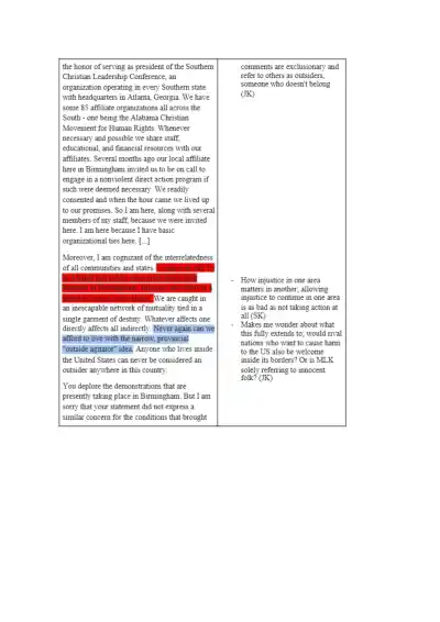 Understanding MLK's 'Letter From a Birmingham Jail - Page 3 preview image