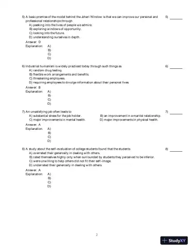 Human Relations For Career And Personal Success: Concepts, Applications, And Skills , 9th Edition Test Bank - Page 3 preview image