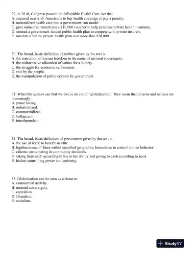 The Challenge of Democracy 12th Edition Test Bank - Page 11 preview image