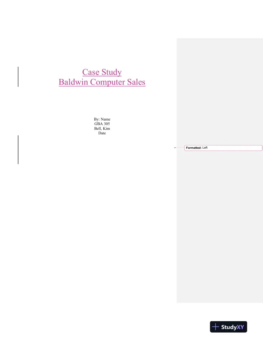 Analysis and Recommendations for Improving Baldwin Computer Sales' University Program, page 3